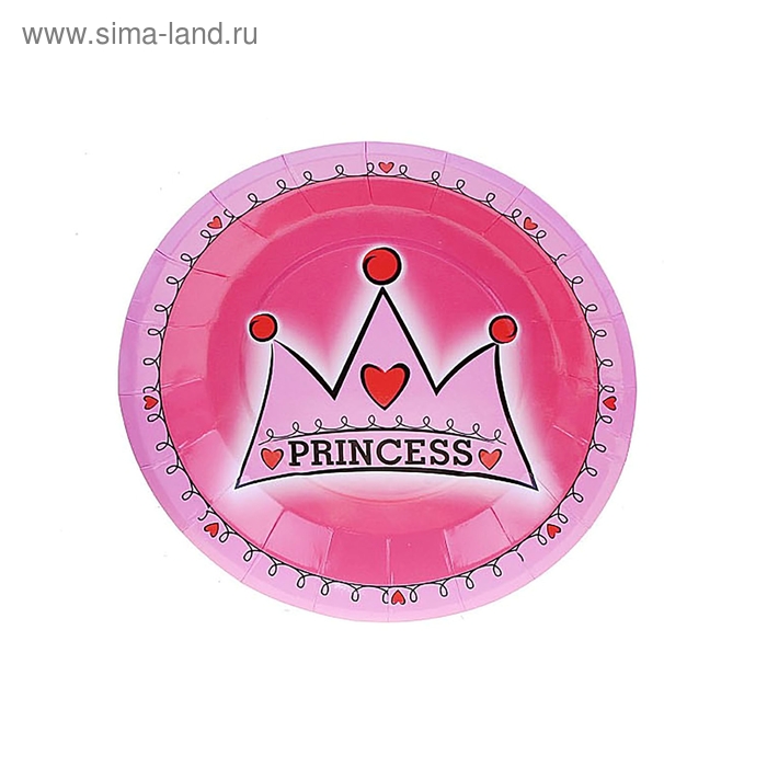 Набор бумажных тарелок "Принцесса" (6 шт), 18 см - Фото 1