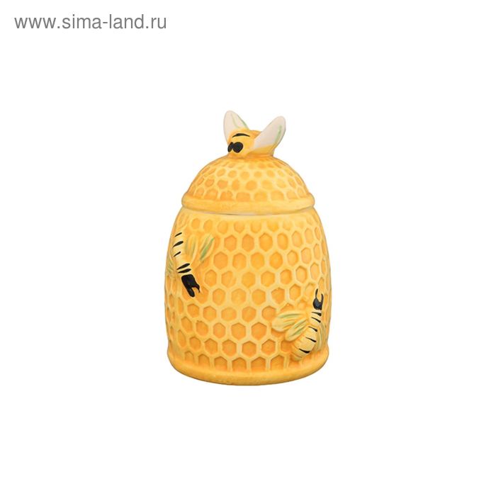 Горшочек для мёда «Пчёлки на сотах», объём 300 мл - Фото 1