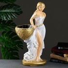 Фигура с кашпо "Девушка с корзиной" персик / золото, 1л / 30х64х32см - фото 4495727