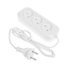 Удлинитель TUNDRA, 3 розетки, 1.7 м, 6 А, 1300 Вт, ШВВП 2х0.5 мм2, без з/к, белый - Фото 1