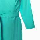 Халат вафельный женский Экономь и Я рукав 3/4, размер 50-52, бирюзовый, 100% хлопок, 200 г/м² - Фото 7