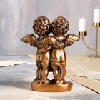 Статуэтка "Пара ангелов с корзиной цветов", бронзовый цвет, 25 см - Фото 3