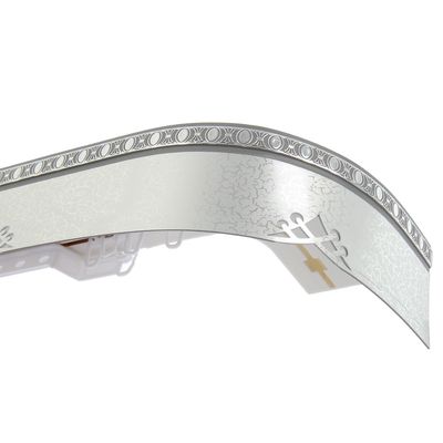 Карниз двухрядный 200 см, с декоративной планкой 7 см "Ультракомпакт. Моцарт", цвет серебро