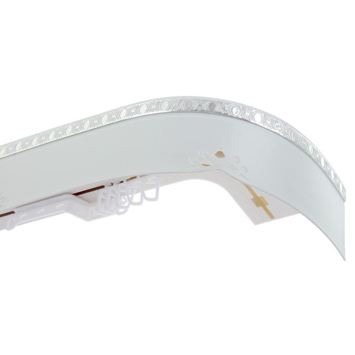 Карниз двухрядный «Ультракомпакт. Моцарт», 240 см, с декоративной планкой 7 см, цвет белый