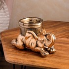 Кашпо "Слон с горшком'', бронзовое, гипс, 0.5 л, микс - Фото 2