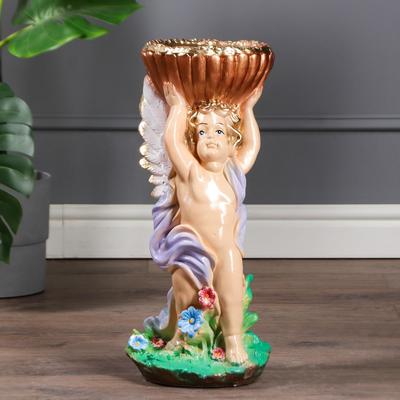 Статуэтка-кашпо "Ангел с чашей в руках", разноцветная, 22*24*52 см, микс