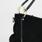 Сумка женская на молнии, 1 отдел с перегородкой, наружный карман, длинный ремень, цвет чёрный - Фото 4