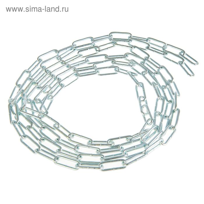 Цепь длиннозвенная DIN763 ТУНДРА krep, 4 мм, в упаковке 3 м - Фото 1