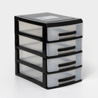 Мини-комод 4-х секционный, чёрный/прозрачный - Фото 1