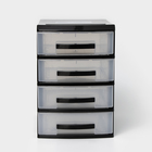 Мини-комод 4-х секционный, чёрный/прозрачный - Фото 3