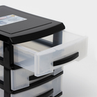 Мини-комод 4-х секционный, чёрный/прозрачный - Фото 5