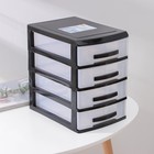 Мини-комод 4-х секционный, чёрный/прозрачный - Фото 7