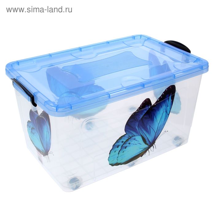 Контейнер 50 л "Hide box. Бабочка", цвет прозрачный - Фото 1