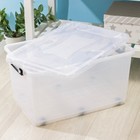 Контейнер для хранения с крышкой, 50 л, 61×39×32 см, на колёсиках, прозрачный - Фото 4