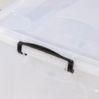 Контейнер для хранения с крышкой, 50 л, 61×39×32 см, на колёсиках, прозрачный - Фото 5