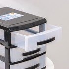 Мини-комод 3-х секционный, чёрный/прозрачный - Фото 4