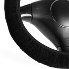 Оплетка на руль ZEBRA, меховая, черная 32 - 39.5 см - Фото 3
