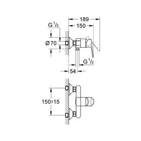 

Смеситель для душа GROHE Bau Edge