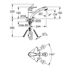 Смеситель для мойки GROHE Eurodisc с выдвижным изливом - Фото 2