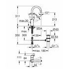 Смеситель для раковины GROHE Eurosmart New, со сливным гарнитуром, L-size - Фото 4