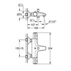 Термостат для ванны GROHE Grohtherm 800, регулируемый аэратор, настенный монтаж - Фото 2