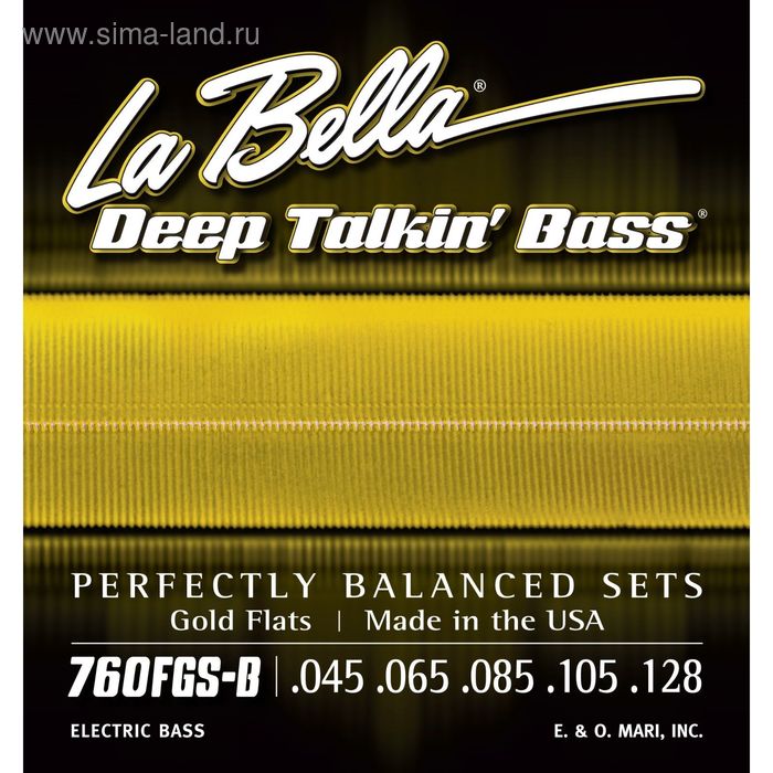 Струны для бас-гитары La Bella 760FGS Gold Flats  45-105, сплав бронзы, Standart - Фото 1