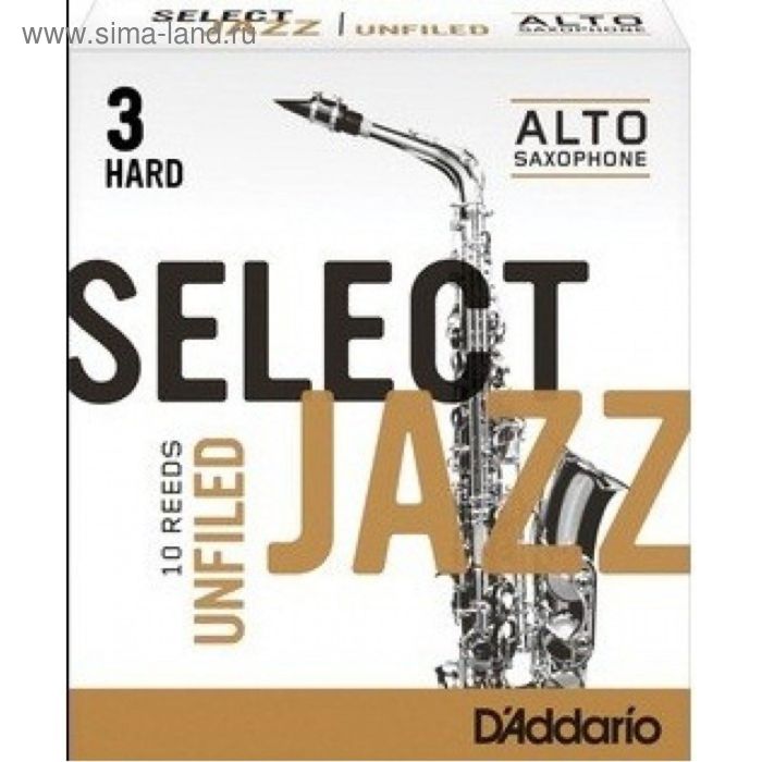 Трости для саксофона Rico RRS10ASX3H Select Jazz альт, размер 3, жесткие (Hard), 10шт - Фото 1