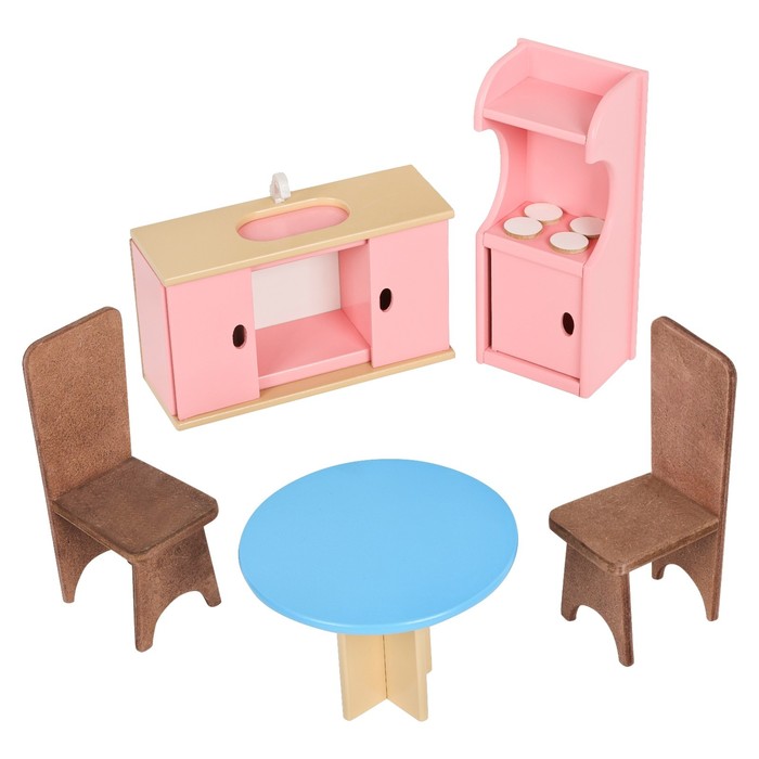 Кукольный домик «Шарм», 16 предметов мебели, 2 лестницы - фото 1906871834