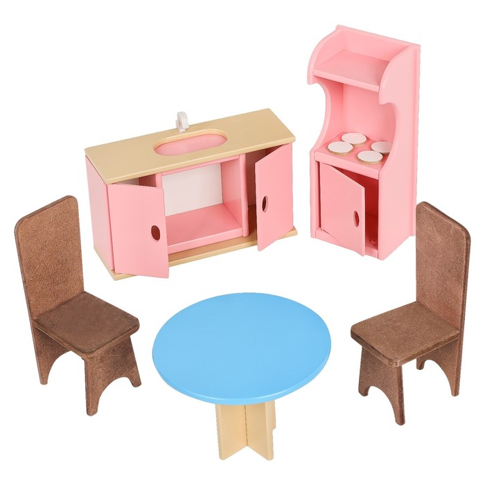 Кукольный домик «Шарм», 16 предметов мебели, 2 лестницы - фото 1906871835
