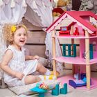Трёхэтажный домик для куклы «Роза Хутор» с 14 предметами мебели - Фото 3