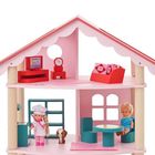 Трёхэтажный домик для куклы «Роза Хутор» с 14 предметами мебели - Фото 8