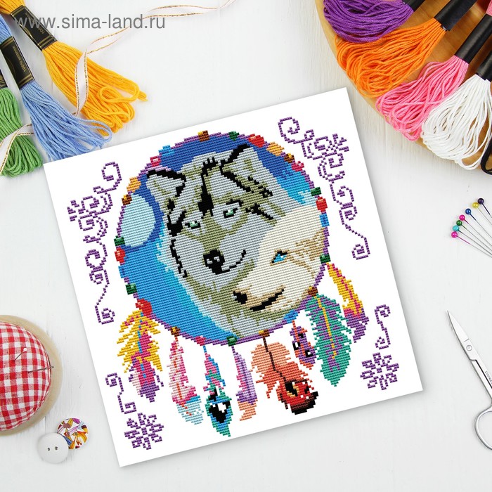 Вышивка крестиком «Волки» 35 х 35 см. Набор для творчества - Фото 1