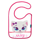 Нагрудник для кормления M&B «Котёнок» непромокаемый на липучке, с карманом, МИКС - Фото 1