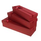 Набор коробок 3 в 1, бордовый, 35 х 12 х 7,5 - 29 х 9 х 5,5 см - Фото 1