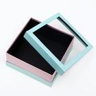 Набор коробок 3 в 1 с окном, голубой, 25 х 25 х 12 - 20 х 20 х 10 см - Фото 3