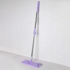 Швабра для мытья пола плоская Доляна, 2 насадки из микрофибры 42×14 см, усиленная телескопическая стальная ручка 92-132 см - Фото 2