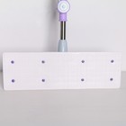 Швабра для мытья пола плоская Доляна, 2 насадки из микрофибры 42×14 см, усиленная телескопическая стальная ручка 92-132 см - Фото 4