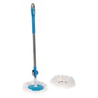 Швабра с отжимом и ведро с металлической центрифугой 10 л, запасная насадка из микрофибры, дозатор, цвет МИКС - Фото 6