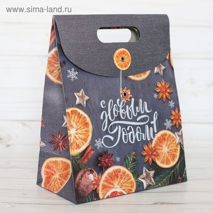 Пакет подарочный «Теплого счастья в Новом году!», 12 × 16 × 6 см