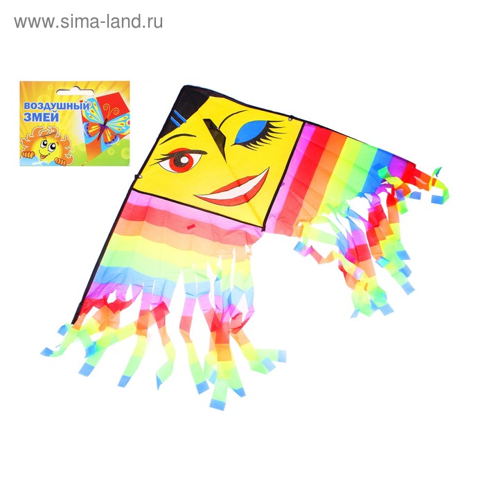 Воздушный змей "Красотка" с листочками и леской - Фото 1