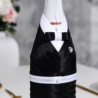 Украшение для шампанского "Жених и невеста", чёрно-белое - Фото 2