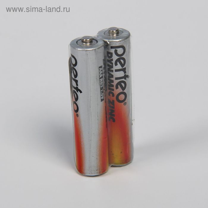 Батарейка солевая Perfeo, AAA, R03-2S, 1.5В, спайка, 2 шт. - Фото 1