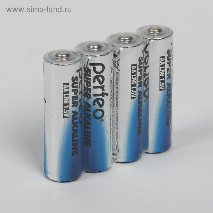Батарейка алкалиновая Perfeo Super Alkaline, AA, LR6-4S, 1.5В, спайка, 4 шт. - Фото 1