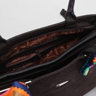 Сумка женская, 2 отдела на молнии, наружный карман, длинный ремень, цвет коричневый - Фото 5