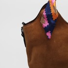 Сумка женская на молнии, 1 отдел с перегородкой, наружный карман, длинный ремень, цвет коричневый - Фото 4