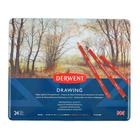 Карандаши художественные цветные, Derwent Drawing 24 цветов, в металлической коробке - Фото 1