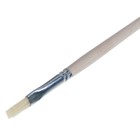 Кисть Щетина плоская № 6 (ширина обоймы 6 мм; длина волоса 14 мм), деревянная ручка, Calligrata - Фото 2