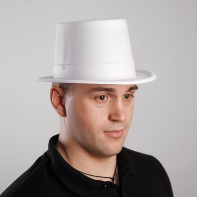 Шляпа цилиндр, белая