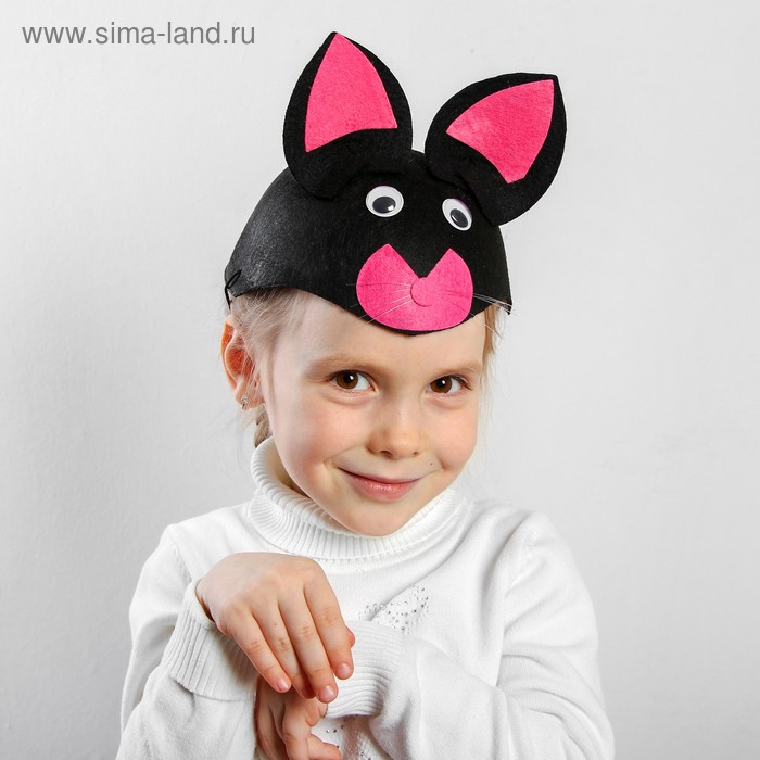 Карнавальная шляпа «Чёрная кошка», на резинке, р-р. 52-54 - Фото 1
