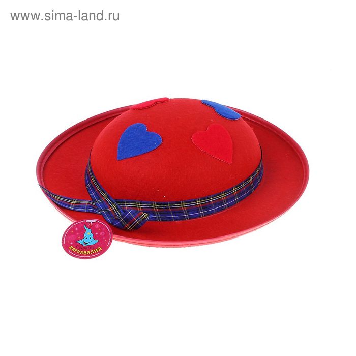 Карнавальная шляпка с сердечками, р-р 56-58, цвета МИКС - Фото 1
